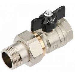 Кран шаровой с американкой 1/2″ (б-черн.) General Fittings (уп. 48шт)