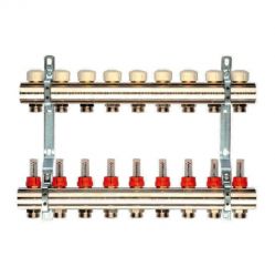 Коллектор BERGERR 9 вых евроконус 3/4 с расходомером (NK 1″х 3/4 - Т9) /650071N100509U/