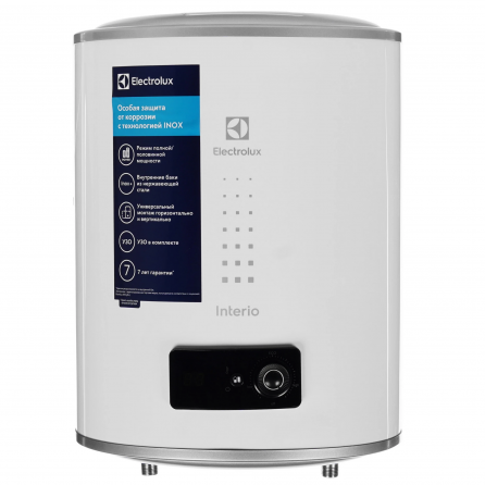 Водонагреватель ELECTROLUX EWH INTERIO 3 30л (2 кВт нерж. бак круглый, универ. монтаж LED-дисплей) - основной вид