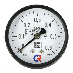 Манометр РОСМА ТМ-310Т.00 (0-6 бар) аксиальный Корпус Dn 63 мм 1/4″ КТ 2,5 /8921/