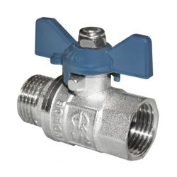 Кран шаровой ГШ 3/4″ (бабочка) AQUALINK никель (упак. 100/10) /01159/