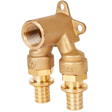 Угольник-настенный проточный 16 x 1/2″ STOUT для труб из сш. полиэтилена - основной вид