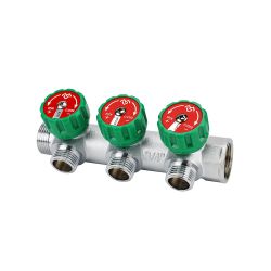 Коллектор регулирующий Varmega 3/4″х1/2″ 3 выхода хром / VM14603/