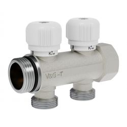 Коллектор регулирующий 1″ х 3/4″ евроконус 2 выхода VALOGIN (упак.10шт) / VG-901301/