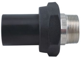 Переход пэ/латунь 0032 х 1″ с НР резьбой ПЭ100 SDR11 Xinda