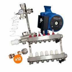 Комплект для теплого пола с раходомерами 6 выходов 3/4″ евроконус PROFLINE (до 95 кв.м)
