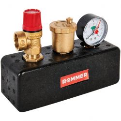 Группа безопасности котла ROMMER 1″ 3 бара в теплоизоляции. (RVS-0004-055025)