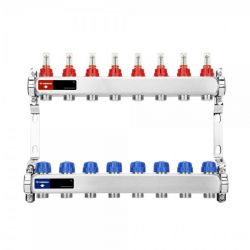 Коллекторная группа с расходомерами Varmega ВР 1″ 8 контуров 3/4″ EK, нерж. сталь/VM15108/